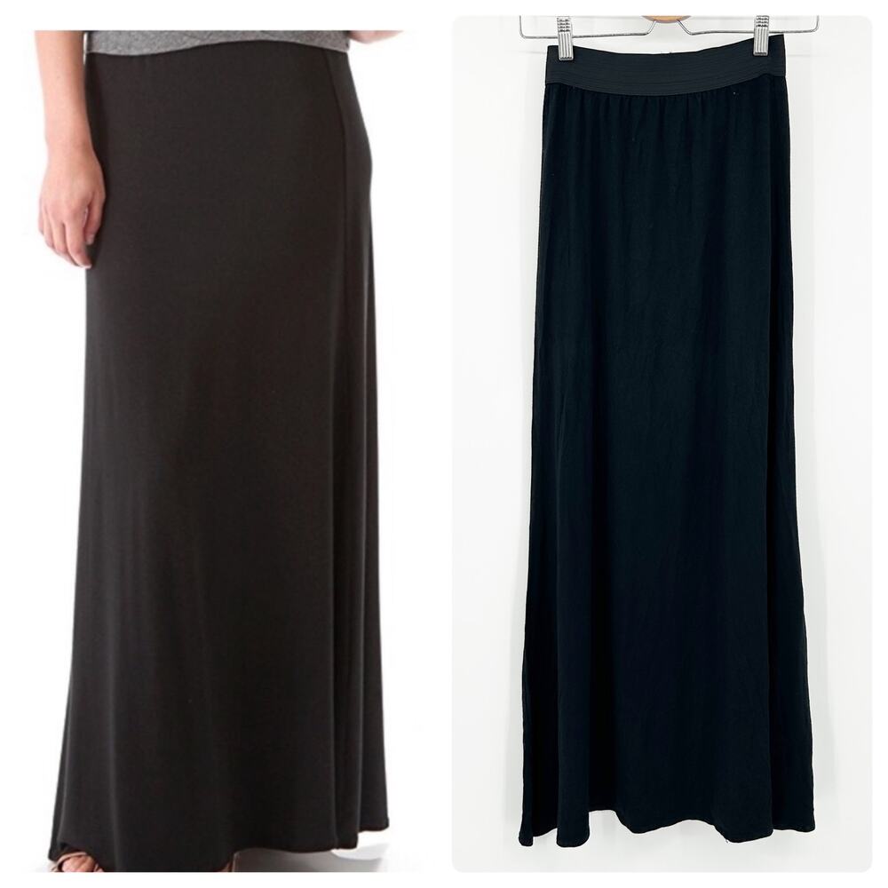 LNA Y2K Witchy Dark Classic Modal Stretch Elastic Waist A-Line Maxi Skirt Size S